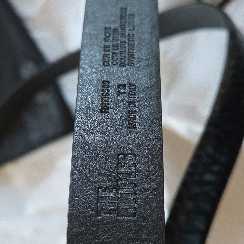 The Kooples Black Croc-Embossed Leather Belt - Picture 5 of 8